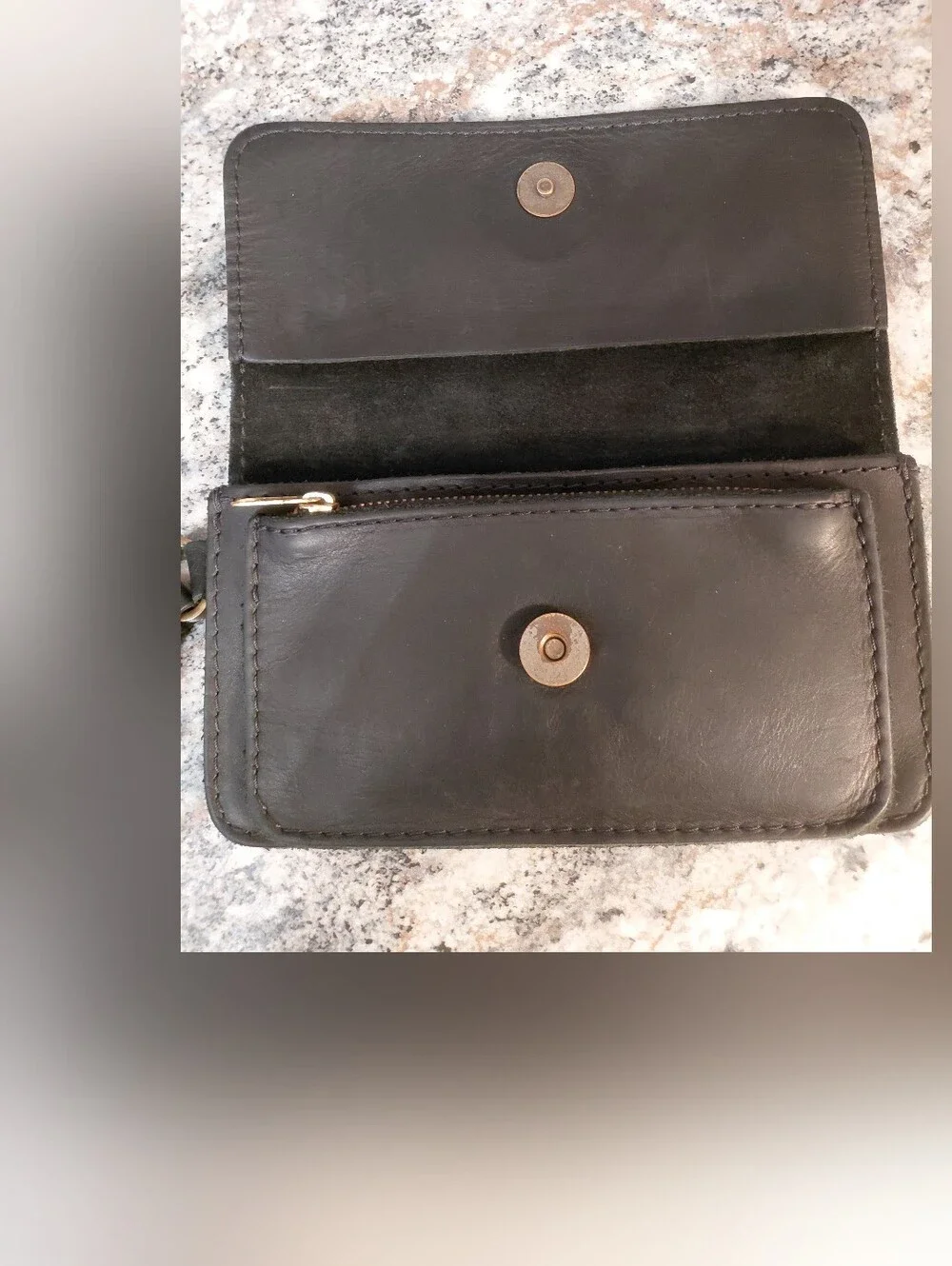 Portland Leather Goods Black Lily Leather Wristlet Wallet